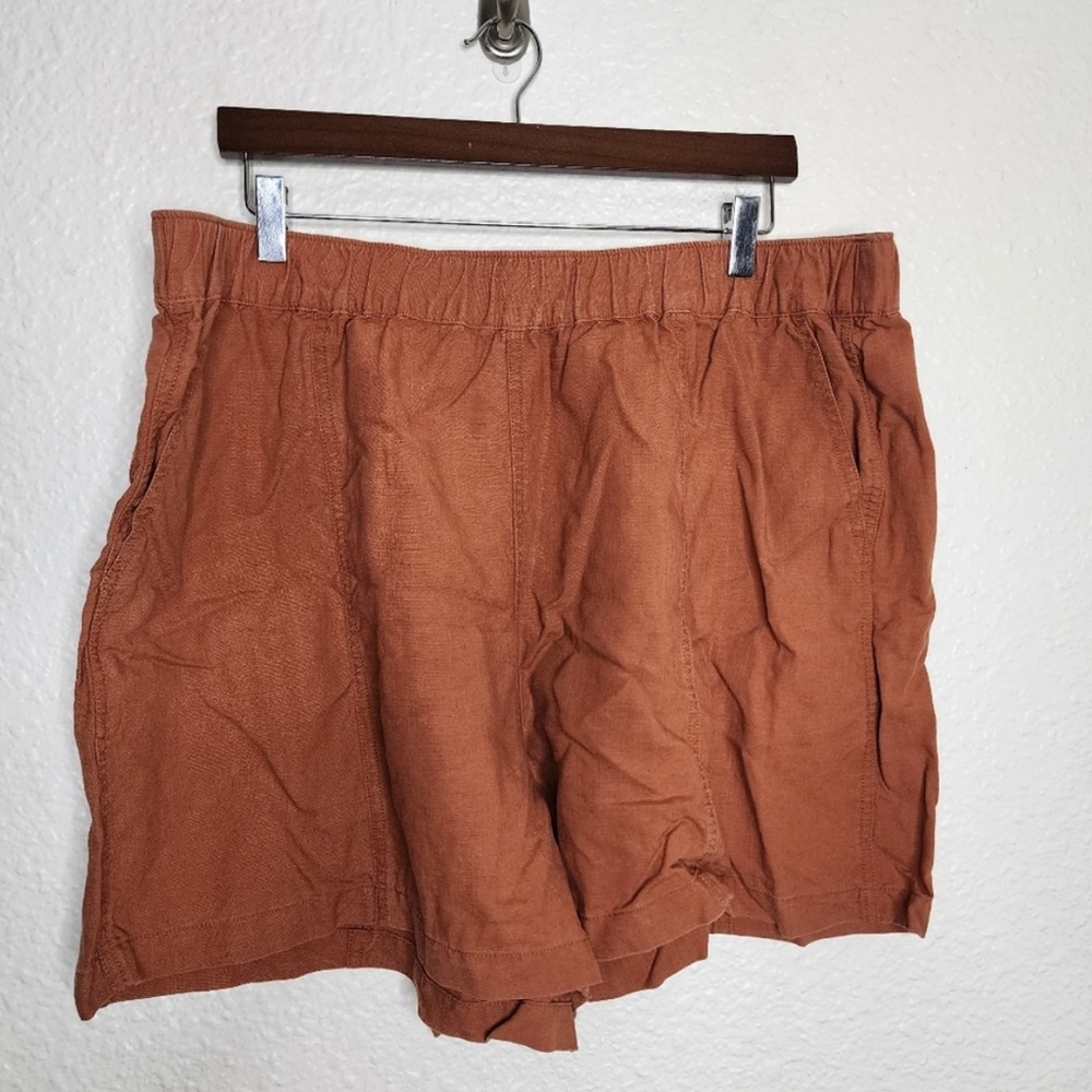 Madewell Linen Blend Easy Pull On Shorts Women's Plus Size XXL
